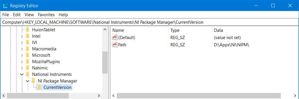 NIPM Registry Key
